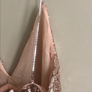 black chain strap sequin plunge bodycon dress